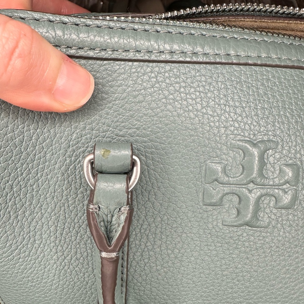 Tory Burch Green Leather Mini Satchel with Tassel - Picture 2 of 9